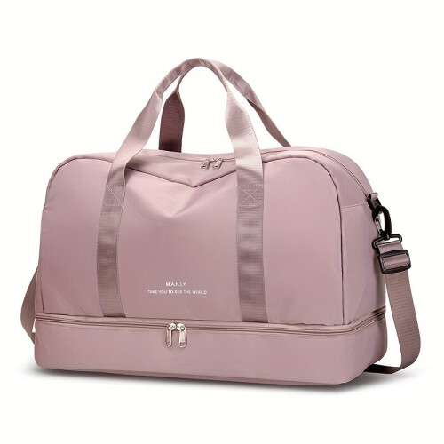 Simple solid color sports backpack, large capacity., Pink