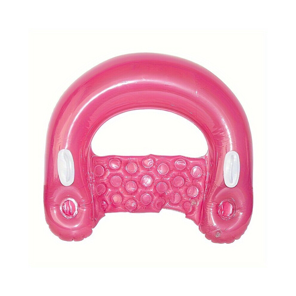 Canapé gonflable avec dossier en U et porte-gobelet pour les loisirs en plein air., Rose