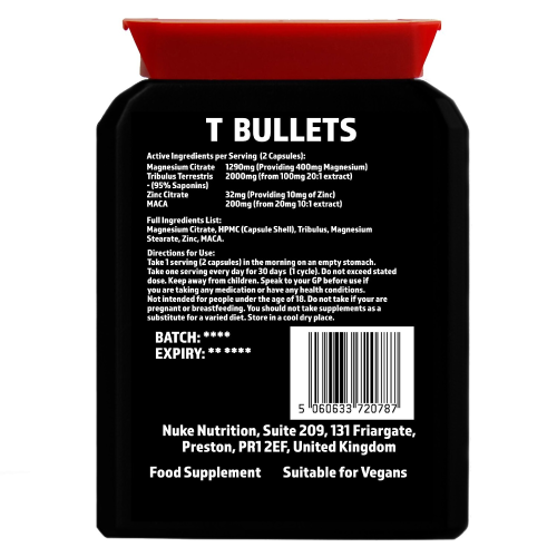 GENUINE ORIGINAL T BULLETS EXTREME TESTOSTERONE BOOSTER 1