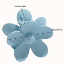 Grote bloemen matte haarclip sterke hold, blauw*8