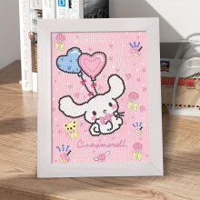 Kit di pittura a diamante 5D Hello Kitty e Kuromi con licenza Sanrio con cornice, Cinnamon Dog-Rosa