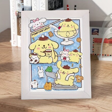 Kit di pittura a diamante 5D Hello Kitty e Kuromi con licenza Sanrio con cornice Pudding Dog