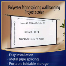 Schlanke, tragbare Projektionsleinwand aus Polyester, faltbar, 150 Zoll, 16:9