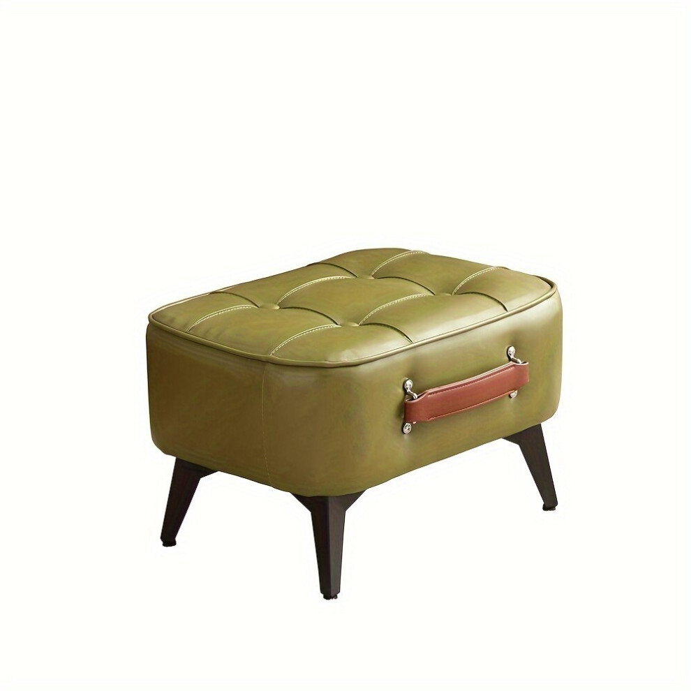 Coffre de rangement contemporain en cuir pour chambres et canapés., Vert Azur