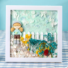 DIY-kit voor het maken van een fotolijstje, klein meisje