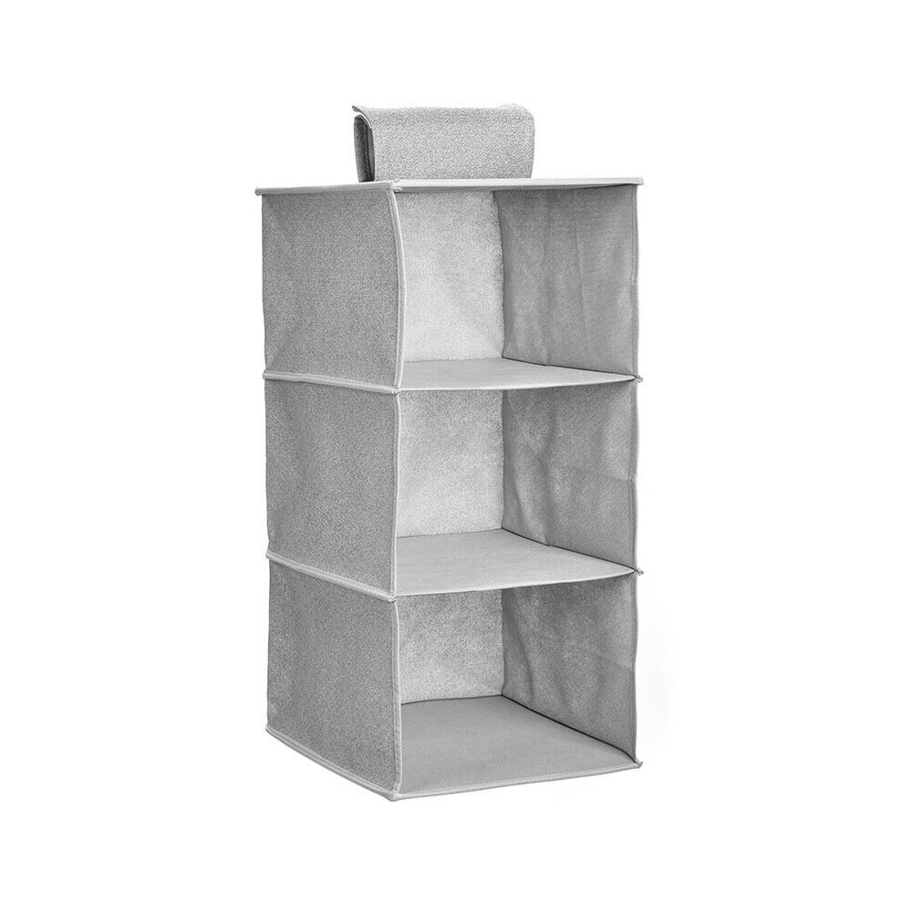 Portant à vêtements suspendu avec tiroirs amovibles, gris