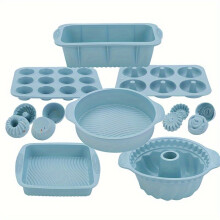 30er Set Silikon-Brotbackformen, Blau
