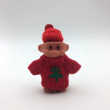 Accendino portatile con cappuccio e corpo di bambola Troll divertente, rosso e verde (colore del cappello casuale)