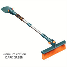 Escova extensível para neve e raspador de gelo para carro, verde