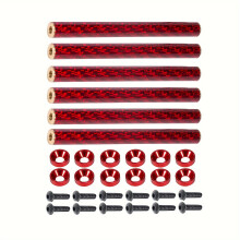 AMK 6 peças de hastes de para-choque de fibra de carbono de 70 mm para modelos 1/10, vermelho