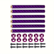 Barras de para-choque de fibra de carbono AMK 6 peças de 70 mm para modelos 1/10, roxas