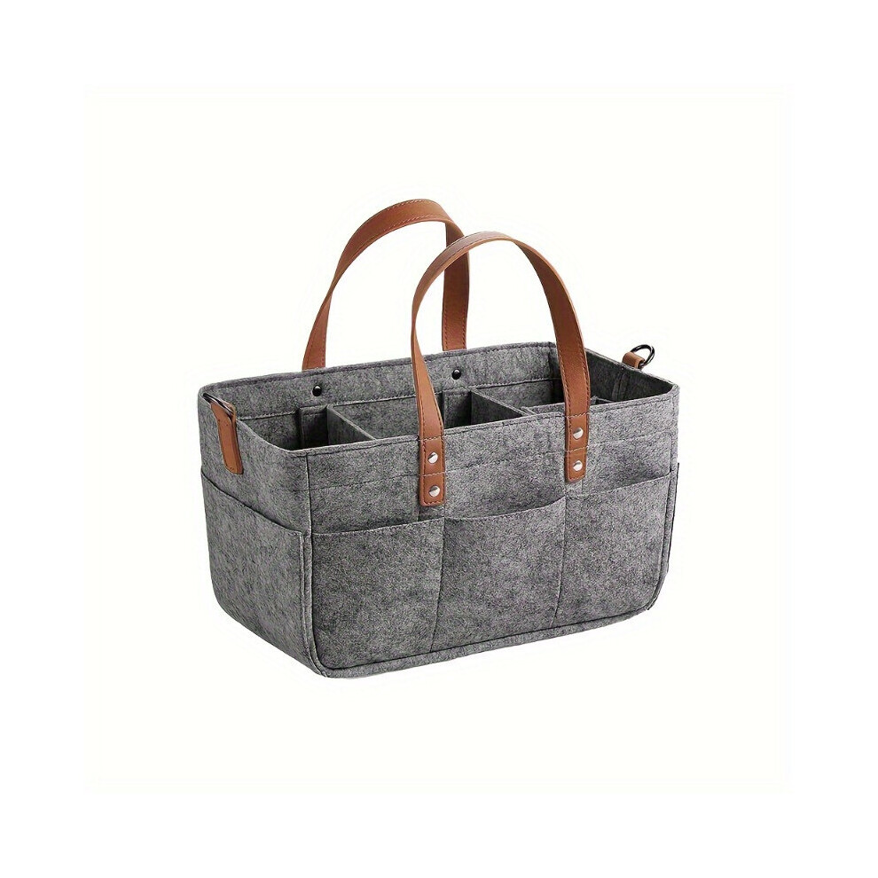 Sac pliable multifonction en feutre pour voiture et camping-car, gris foncé