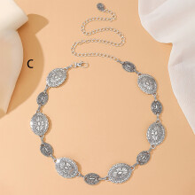 Ceinture bohème vintage en argent avec cœur sculpté., C + argent