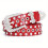 Glänzender Hohldiamant-Gürtel, PU-Leder, Unisex-Gürtel, Rot 2