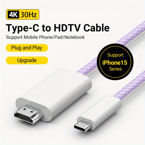 4K HDMI Typ-C Kabel Kompatibel mit Geräten, Lila