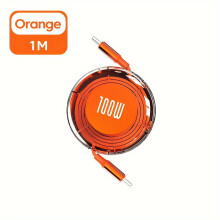100-W-USB-C-auf-USB-C-Schnellladekabel für Telefone, Orange
