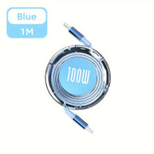 100-W-USB-C-auf-USB-C-Schnellladekabel für Telefone, Blau