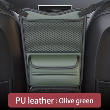 Bolsa de bolso para assentos de carro em couro napa, couro napa verde