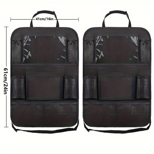Bolso para assento de carro com porta-copos, 2 peças