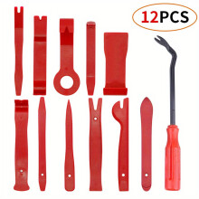 Conjunto de 12 ferramentas para remoção de acabamento de carro, vermelho