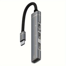 4-in-1 Type-C Erweiterungsdock mit USB-Adapter, grau
