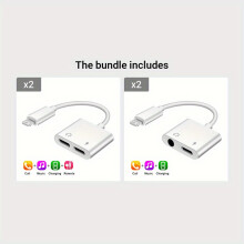 iPhone-auf-3,5-mm-Kopfhöreradapter/Dual-Audio-Konverter., 4-in-1, zwei Anschlüsse für iPhone*2 + 2-in-1-iPhone