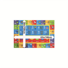 Dekorativer Teppich mit Cartoon-Buchstabenmuster, rutschfeste Matte, 140 x 200 cm