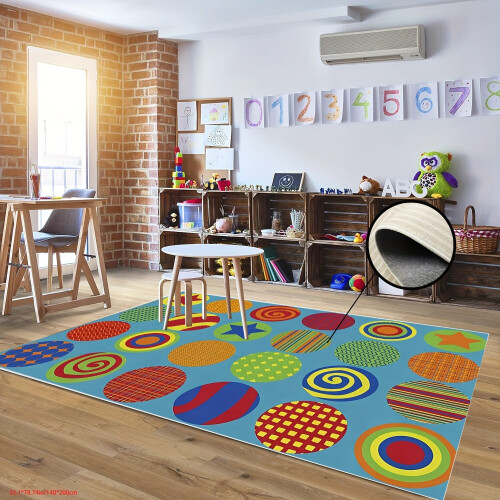 Multicolor Patterned Seating Carpet 24 Seater., 55.1 * 78.74 inch / 140 * 200 cm