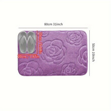 Pinke Bodenmatte für Badezimmer, rutschfest. Lila