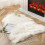 1pc Single Color Irregular Shape Carpet, White 1