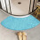 One Curved Bath Mat, Non-Slip, Sky Blue 2