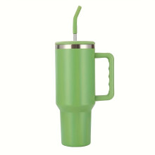 1200 ml Vakuumbecher mit Strohhalm und Griff, Grün