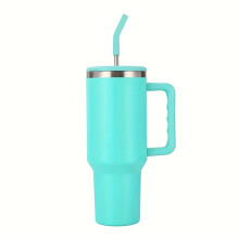 1200 ml Vakuumbecher mit Strohhalm und Griff, Blue Lake