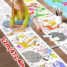 Rotolo da disegno Doodle, per creazioni e regali senza pittura, 4 pezzi animali + lettere + tema oceano + spazio,