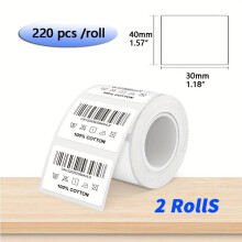 Heat-sensitive adhesive label paper, white color., 30*40-220 White