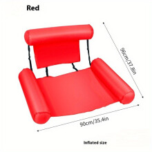 Cama d'água inflável portátil com encosto., Vermelho