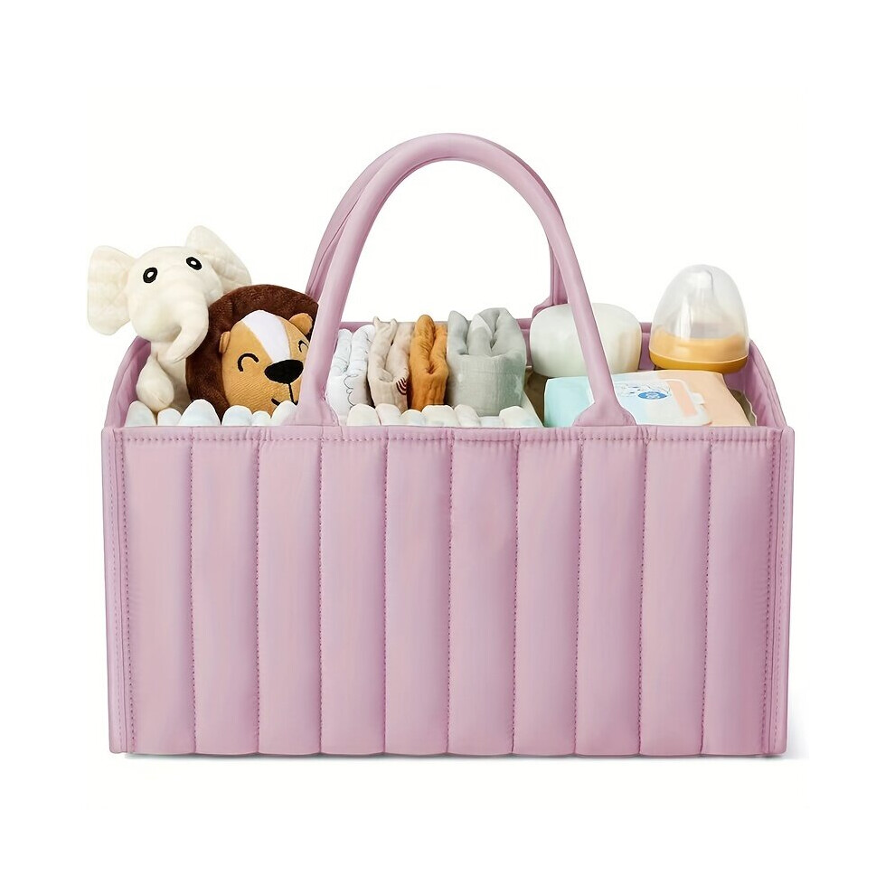 Sac à langer pliable – Housse en polyester ajustable avec compartiments, rose