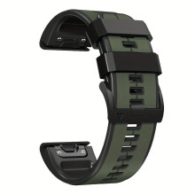 Älykellon silikoninen pikavaihtohihna, 22 mm ja 26 mm, Army Green 1