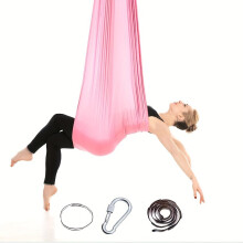 Schwerelose Yoga-Hängematte – strapazierfähiges Trainingsgerät aus Nylon, Pink