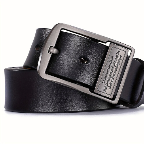 Cinto masculino em couro legítimo com fivela grande., Balck C7