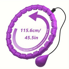 Smart 175,26 cm Pilates Hoop mit Gewichten – Abnehmbarer, verstellbarer und tragbarer Trainingsreifen., Lila