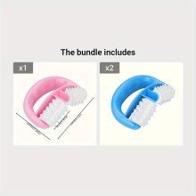 Manuelles V-förmiges Körpermassagegerät zur Muskelentspannung, Pink + Blau*2