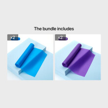 Widerstandsbänder aus Naturlatex für Yoga und Pilates, 2 x Blau + 2 x Lila