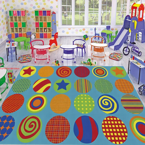 Multicolor Patterned Seating Carpet 24 Seater., 70.8 * 98.5 inch / 180 * 250 cm