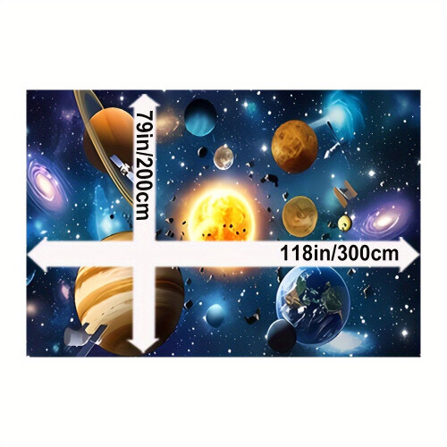 3D Universe Planets Patterned Decorative Carpet, 79 * 118 inches / 200 * 300 cm