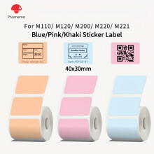 3 Rolls of M110 Stickers, 40x30mm Square Colored Labels