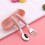 3-teiliges Kinder-Essbesteck-Set aus Edelstahl, Rosa 2