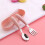 3-teiliges Kinder-Essbesteck-Set aus Edelstahl, Rosa 1