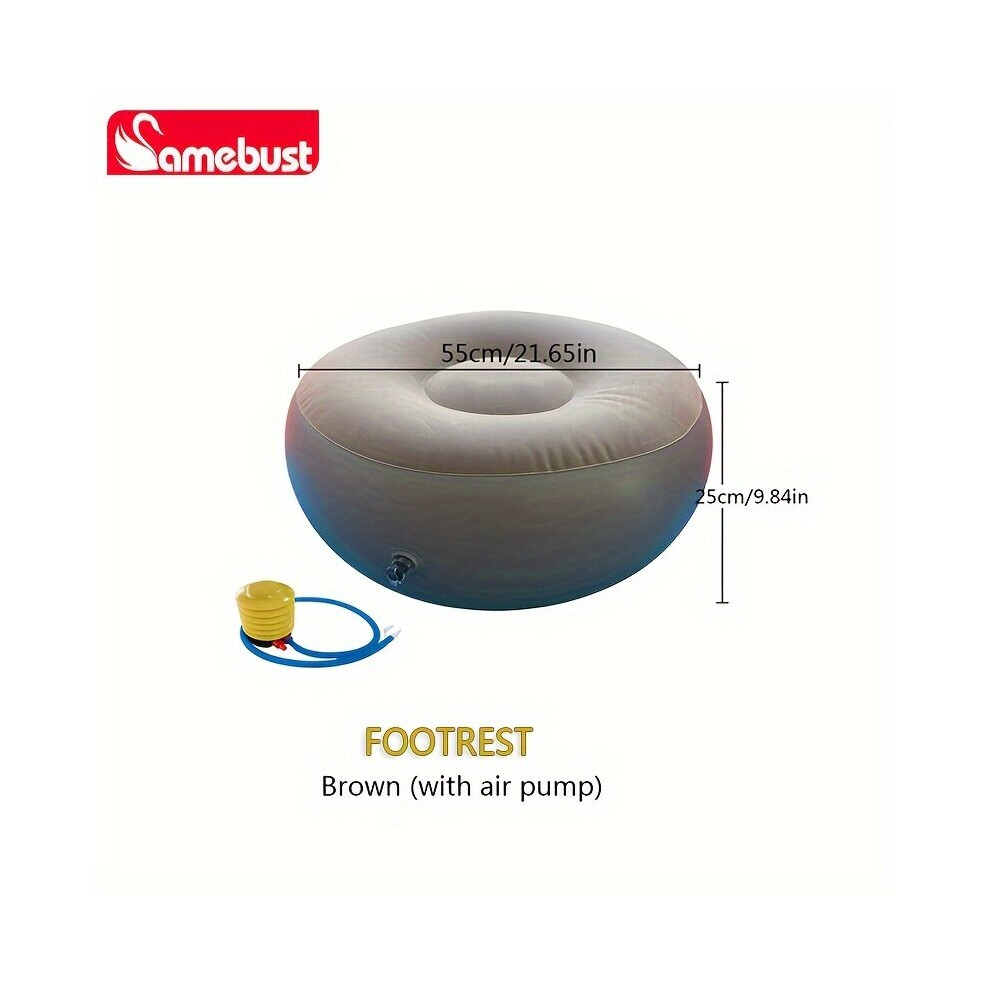 Matelas gonflable avec repose-pieds, pour usage extérieur., Repose-pieds marron (avec pompe à air)