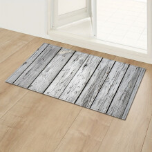 Grau-weiße Eingangsmatte mit Holzmuster, 50 x 160 cm, 19,6 x 62,9